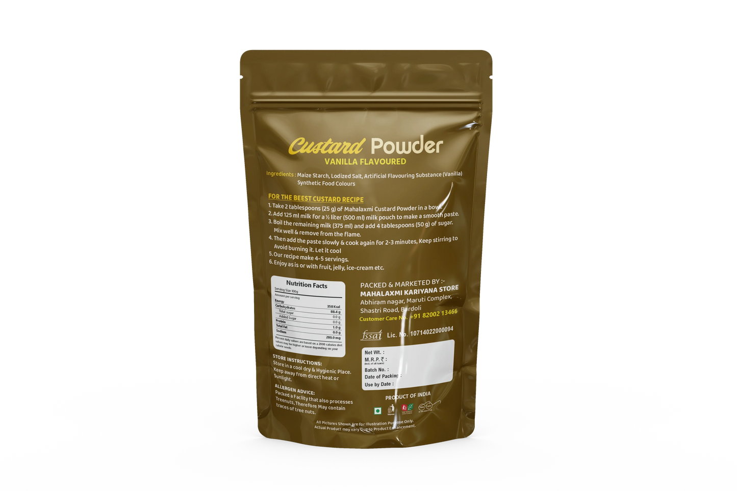 Custard Powder Vanilla Flavored